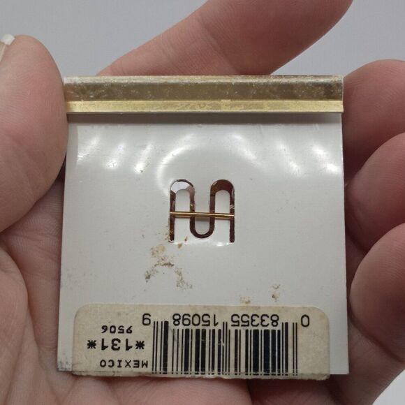 VTG 80s Signed Napier Gold Leaf & Pearl Pin Brooch NEW on Card NOS Estate MCM - Picture 5 of 5